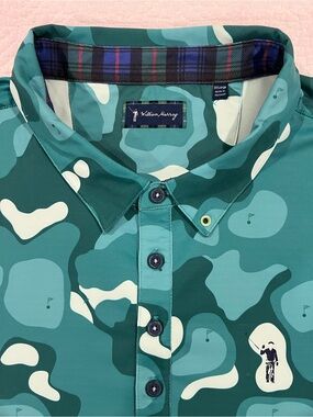 William Murray Critter Camo Green and Cream Men’s 2XL Performance Polo Shirt